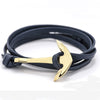 Multilayer Anchor Leather Bracelet